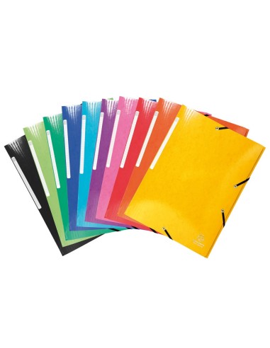 CARPETA GOMAS EXACOMPTA A4+ SIMIL-PRESPAN 3 SOLAPAS COL.SURT.