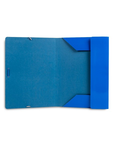 CARPETA  GOMAS FL. 3 SOLAPAS CARTON PLAST.AZ.