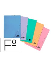 CARPETA  GOMAS FL. 3 SOLAPAS CARTON PLAST.PASTELES SURT.