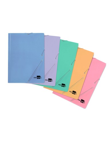 CARPETA  GOMAS FL. 3 SOLAPAS CARTON PLAST.PASTELES SURT.