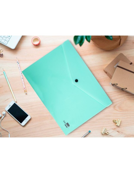 CARPETA DOSSIER BROCHE PP. A4 VE. MANZANA OPACO 50H.