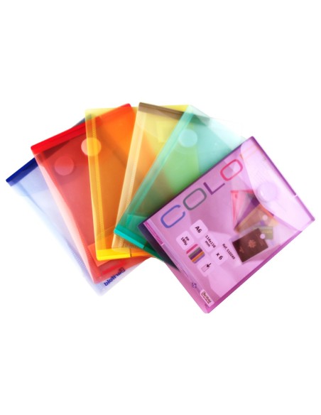 CARPETA DOSSIER BROCHE A6 VERT.PP. 200 MC VELCRO 60 UDS SURTIDAS