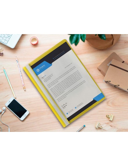 CARPETA DOSSIER FASTENER PLASTICO Q-CON.DIN A4 AMARILLA