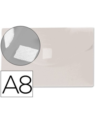 CARPETA BEAUT.DOSSIER BROCHE PP DIN A8 INCOLORA C/CIERRE VELCRO