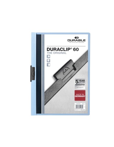 CARPETA DURACLIP DOSSIER PINZA LATERAL AZUL CAP.60 H.