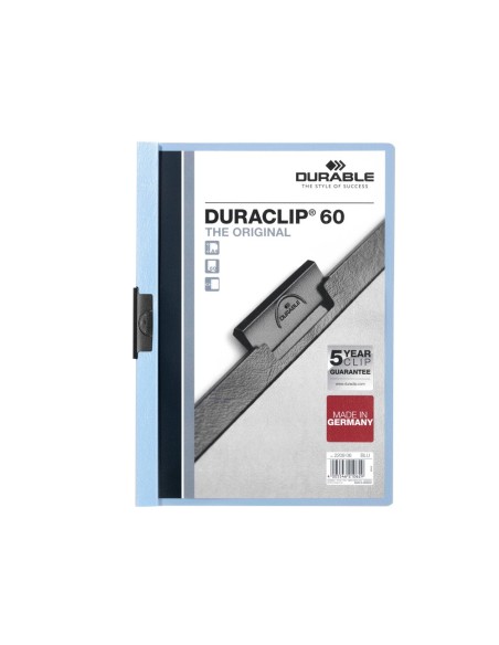 CARPETA DURACLIP DOSSIER PINZA LATERAL AZUL CAP.60 H.