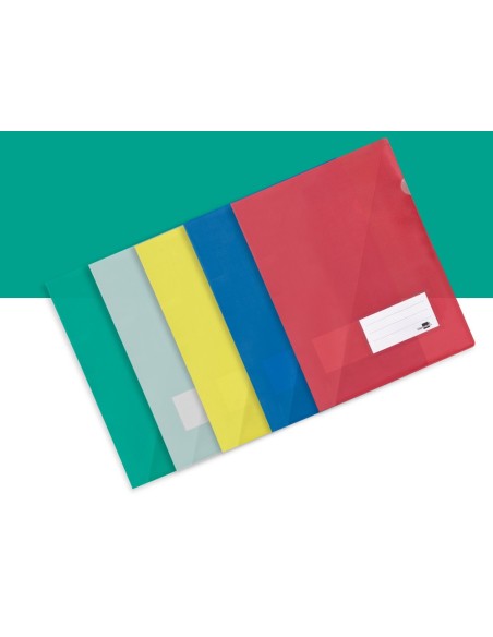 CARPETA DOSSIER PP DIN A4 BOLSA Y TARJETERO AZUL