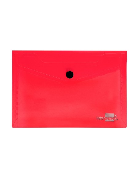 CARPETA LIDERPAPEL DOSSIER BROCHE PP DIN A6 ROJO TRANSPARENTE