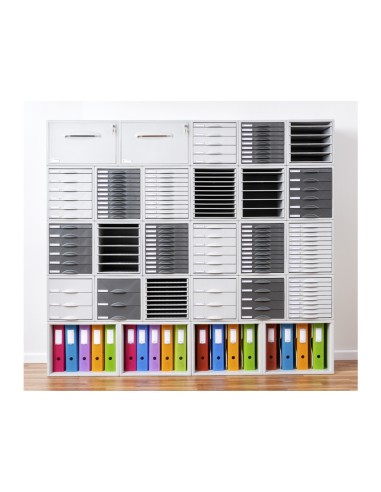 FICHERO CAJ. SOBREM.ARCHISYSTEM 356X316X303 MM 3 CAJ. COLOR GRIS