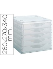 FICHEROARCHIVO 2000 260X270X340 MM APILABLES 5 TPTE.TRANSLUCIDO