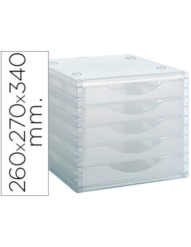 FICHEROARCHIVO 2000 260X270X340 MM APILABLES 5 TPTE.TRANSLUCIDO