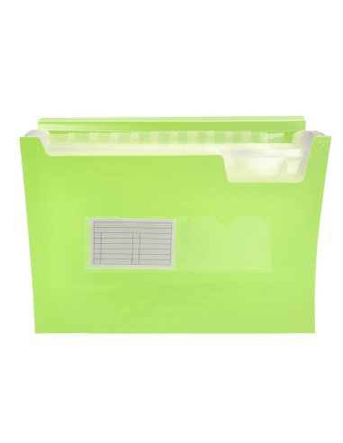 CARPETA CLASIFICADOR FUELLE PP. A4 AM. FLUOR OPACO 13 DEPARTAMENTOS