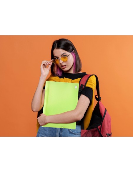 CARPETA CLASIFICADOR FUELLE PP. A4 AM. FLUOR OPACO 13 DEPARTAMENTOS