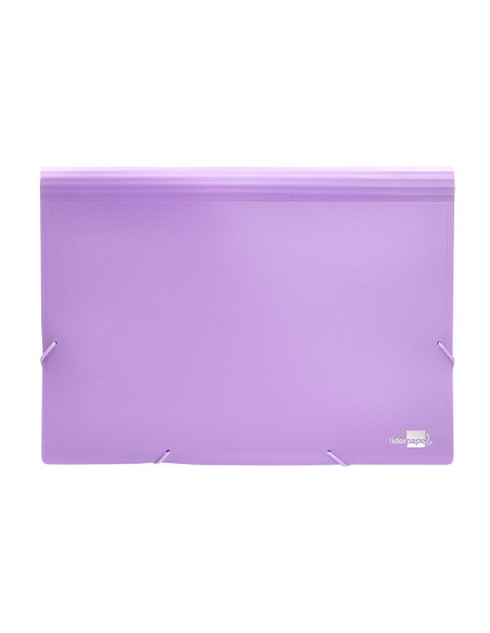 CARPETA CLASIFICADOR FUELLE PP. A4 LAVANDA OPACO 13 DEPARTAMENTOS