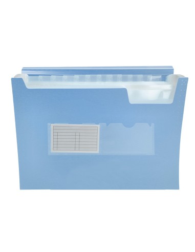 CARPETA CLASIFICADOR FUELLE PP. A4 CEL. OPACO 13 DEPARTAMENTOS
