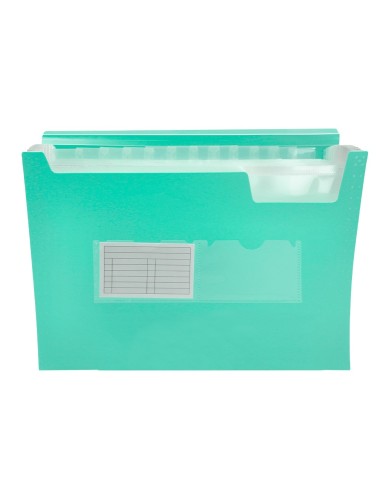 CARPETA CLASIFICADOR FUELLE PP. A4 VEREDE OPACO 13 DEPARTAMENTOS