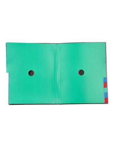 CARPETA CLASIFICADORA PP A4 NEGRA -PORTAFIRMAS -12 DEPARTAMENTOS