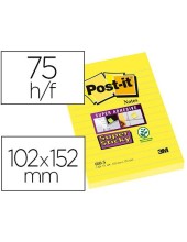 BLOC NOTAS ADH. POST-IT SUPER STICKY 102X152MM HORIZONTAL 75H. AM.