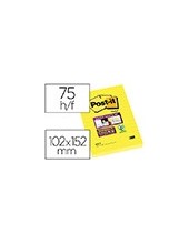 BLOC NOTAS ADH. POST-IT SUPER STICKY 102X152MM HORIZONTAL 75H. AM. 2
