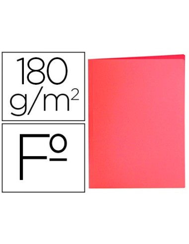 SUBCARPETA FL 180 GR. LIDERPAPEL ROJO PASTEL