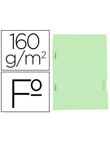 SUBCARPETA PLASTIFICADA FL 160 GR. LIDERPAPEL 3 UÑEROS VERDE