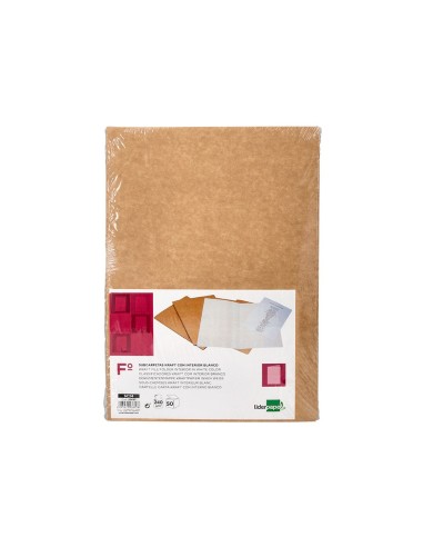 SUBCARPETA FL 240 GR. LIDERPAPEL KRAFT BICOLOR C/50