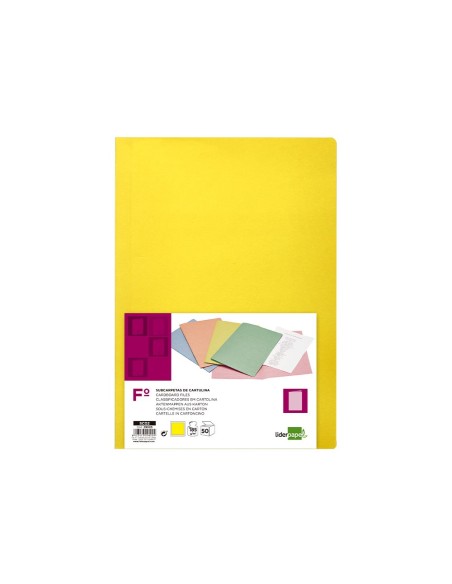 SUBCARPETA FL 180 GR. LIDERPAPEL AMARILLO INTENSO