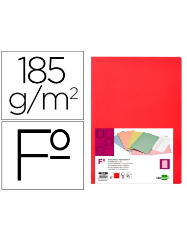 SUBCARPETA FL 180 GR. LIDERPAPEL ROJO INTENSO