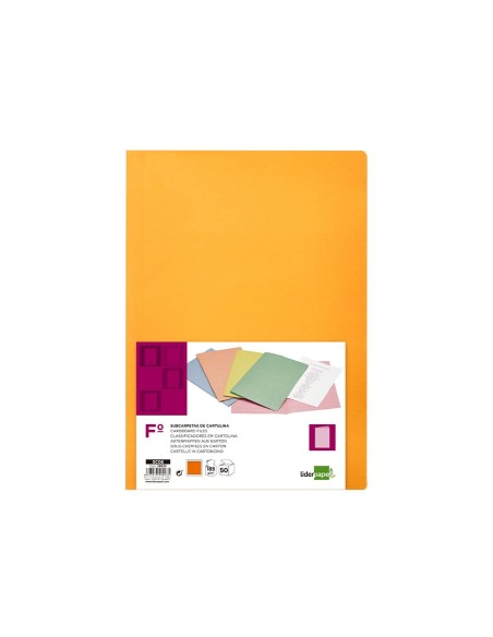 SUBCARPETA FL 180 GR. LIDERPAPEL NARANJA INTENSO