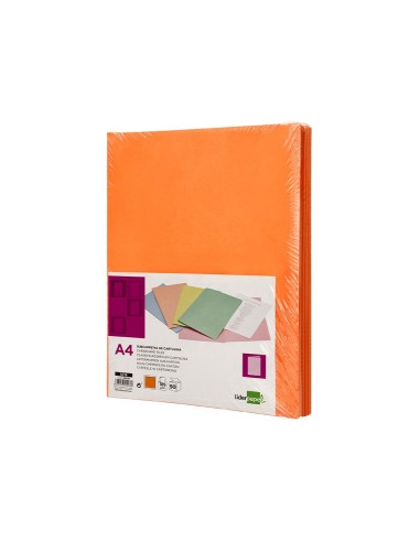 SUBCARPETA A4 185 GR. LIDERPAPEL NARANJA INTENSO C/50