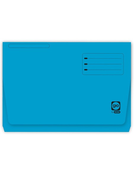 SUBCARPETA FL 320 GR. GIO C/BOLSA Y FUELLE 30MM AZUL C/25