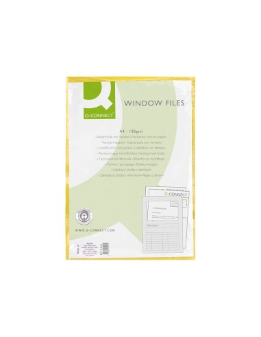 SUBCARPETA C/VENTANA A4 120GR. Q-CON. AMARILLO
