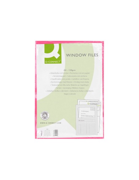 SUBCARPETA C/VENTANA A4 120 GR. Q-CON. ROSA