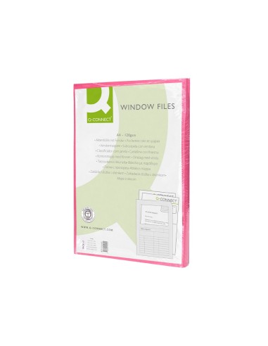 SUBCARPETA C/VENTANA A4 120 GR. Q-CON. ROSA