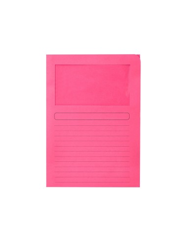 SUBCARPETA C/VENTANA A4 120 GR. Q-CON. ROSA