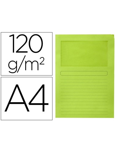 SUBCARPETA C/VENTANA A4 120 GR. Q-CON. VERDE