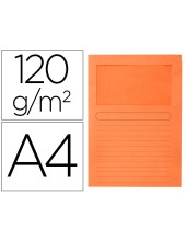 SUBCARPETA C/VENTANA A4 120 GR. Q-CON. NARANJA