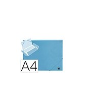 CARPETA GOMAS LIDERPAPEL A4 PP 3 SOLAPAS CELESTE 2