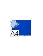 CARPETA GOMAS LIDERPAPEL A4 PP 3 SOLAPAS AZ. TPTE. 2