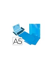 CARPETA GOMAS LIDERPAPEL A5 PP 3 SOLAPAS AZ. 2