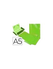 CARPETA GOMAS LIDERPAPEL A5 PP 3 SOLAPAS VE. 2