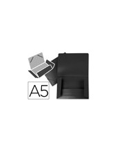 CARPETA GOMAS LIDERPAPEL A5 PP 3 SOLAPAS NG. OPACO 2