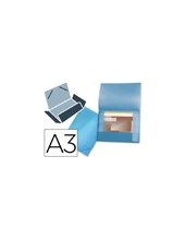 CARPETA BEAUT.PORTADOC.44802 SOL.PP DIN A3 AZUL SERIE FROSTY LOMO FLE 2