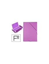 CARPETA GOMAS LIDERPAPEL FL PVC 3 SOLAPAS LILA 2