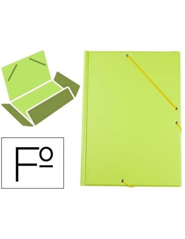 CARPETA GOMAS LIDERPAPEL FL PVC 3 SOLAPAS VE. PISTACHO