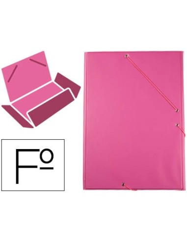 CARPETA GOMAS LIDERPAPEL FL PVC 3 SOLAPAS FUCSIA