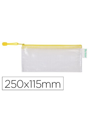 BOLSA MULTIUSOS TARIFOLD PVC 250X115MM AP.SUP.PORTABOLIGRAFO AM.