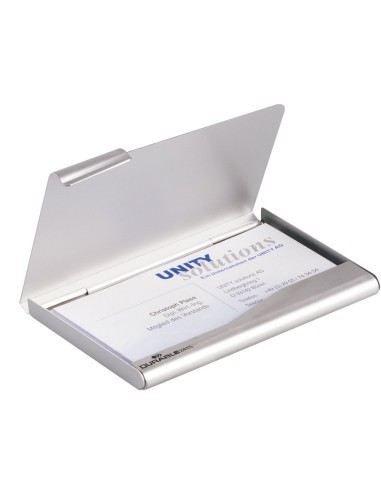 TARJETERO DURABLE ALUM.CAP.20 TARJETAS 55X90MM.PLATA 100X65MM.2415-23