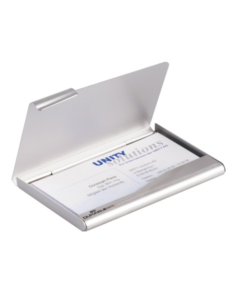 TARJETERO DURABLE ALUM.CAP.20 TARJETAS 55X90MM.PLATA 100X65MM.2415-23