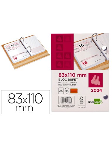 BLOC BUFETE  2024 80X110MM PAPEL 60GR.TEXTO CATALAN